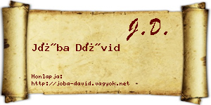 Jóba Dávid névjegykártya