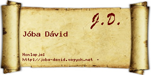 Jóba Dávid névjegykártya